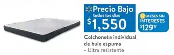 Walmart Colchoneta individual de hule espuma oferta