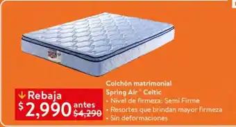 Walmart Colchon matrimonial Spring Air Celtic oferta