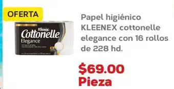 Papel higienico KLEENEX cottonelle elegance con 16 rollos de 228 hd