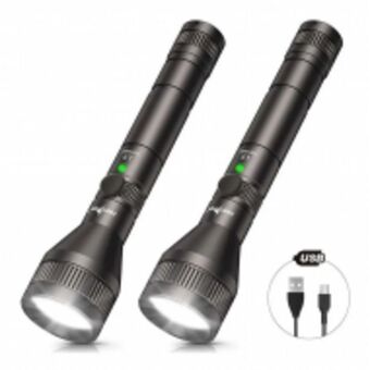 Linterna led usb recargable ip68 viajes y supervivencia*2
