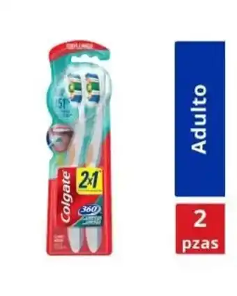 Farmacias del Ahorro Cepillo dental colgate cerdas mediano 360 pack 2x1 oferta