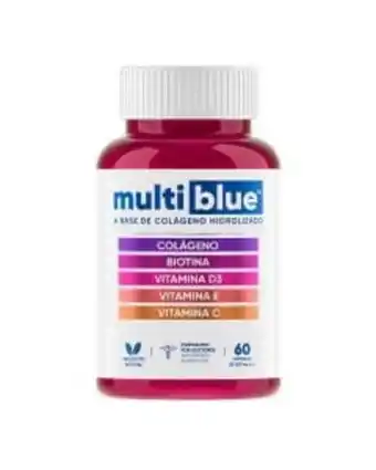 Farmacias del Ahorro Multiblue multivitamínico con colágeno, vitamina c, d3, e, biotina 60 caps. oferta