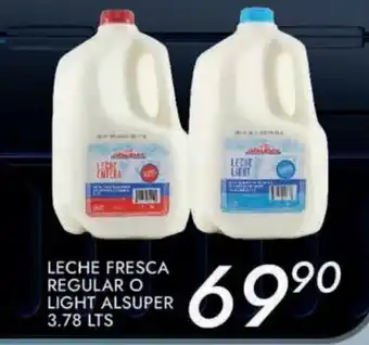 Alsuper Leche Fresca Regular o Light Alsuper 3.78 Lts oferta