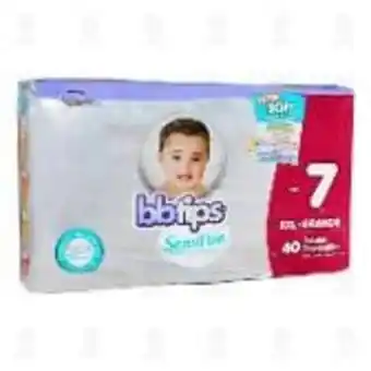 Bbtips pañales para bebé bbtips sensitive desechables talla 7 xxl, 40 pzas.