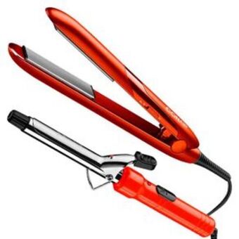 El Bodegón Combo de alaciadora y tenaza conair rojo cb2335res oferta
