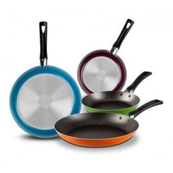 El Bodegón 4 pack de sartenes ekco classic de 4 piezas de aluminio varios colores con duraflon® de alto rendimiento oferta