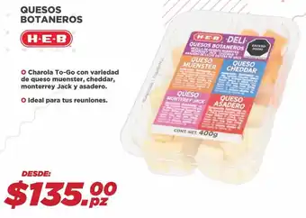 HEB Quesos Botaneros H.E.B oferta