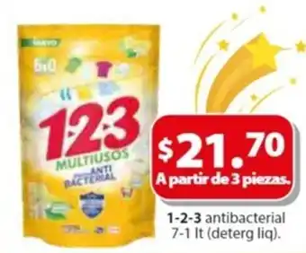 1-2-3 Antibacterial Liquid Detergente 7-1lt