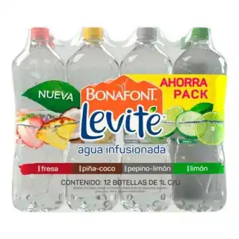 Sam's Club Agua saborizada bonafont levité 12 pzas de 1 l c/u oferta