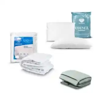 Paquete protector ks + almohada 2 pack peach feel +sabanas essence ks