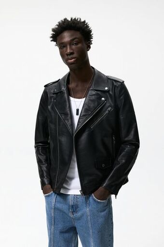 ZARA Cazadora biker efecto piel oferta