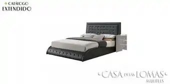 Casa de las Lomas Cama queen size tirrel negro oferta