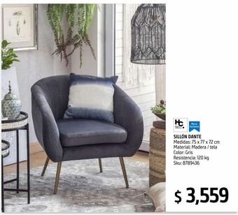 Sodimac Homecenter Sillón dante gris oferta