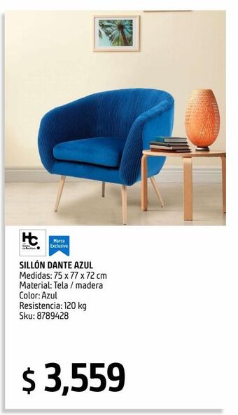 Sillón dante azul