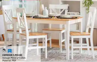 Sodimac Homecenter Set comedor mesa con 4 sillas blanco oferta