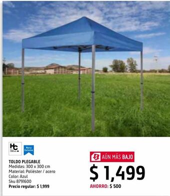 Sodimac Homecenter Toldo plegable 3x3 m. oferta