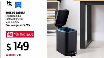 Sodimac Homecenter Bote de basura negro 6 l oferta