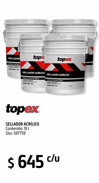 Sodimac Homecenter Topex sellador acrilico19l oferta