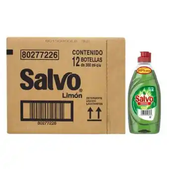 Lavatrastes líquido salvo limón 12 pzas de 300 ml c/u