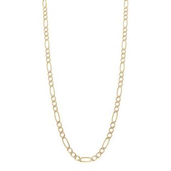 Nacional Monte de Piedad Collar de tres eslabones por uno diamantados en oro amarillo 14 kilates. oferta