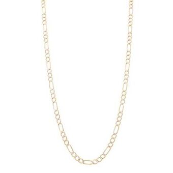 Nacional Monte de Piedad Collar de tres eslabones por uno diamantados en oro amarillo 14 kilates. oferta