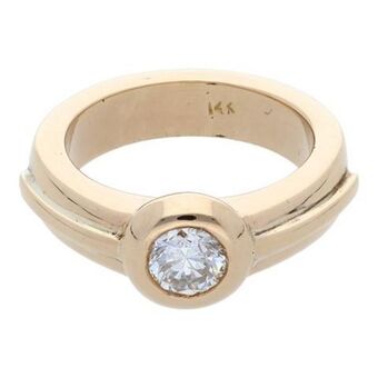 Nacional Monte de Piedad Anillo solitario con diamante en oro amarillo 14 kilates. oferta