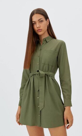 Vestido corto oxford