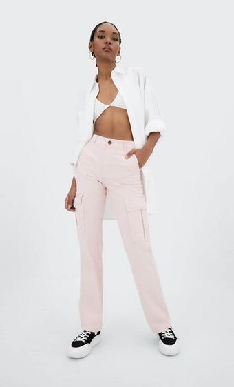 Stradivarius Pantalón cargo straight oferta
