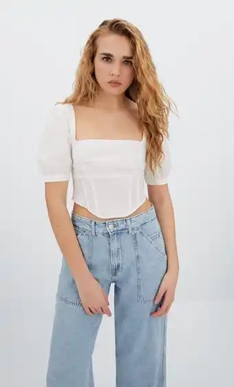 Stradivarius Top corset manga corta oferta