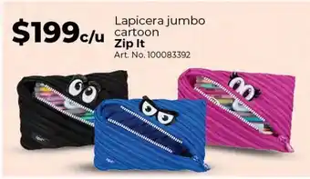 Office Depot Lapicera jumbo cartoon zip it oferta