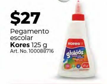 Pegamento escolar kores 125g oferta en Office Depot