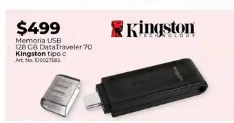 Office Depot Memoria usb 128gb data traveler 70 kingston oferta