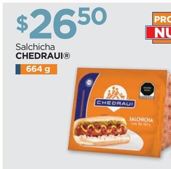 Salchicha chedraui 664g