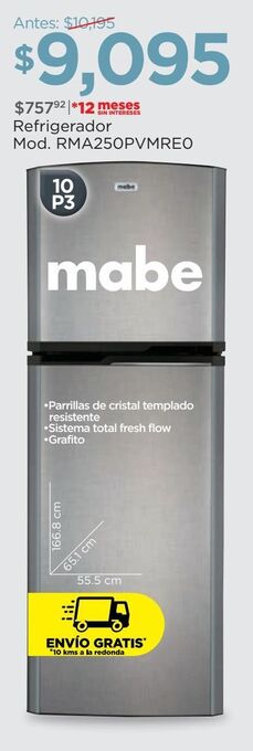 Chedraui Refrigerador mabe oferta