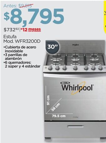 Chedraui Estufa whirlpool oferta