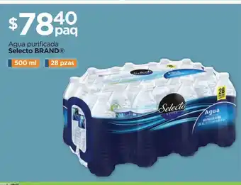 Chedraui Agua purificada selecto brand 500ml 28 pzas oferta