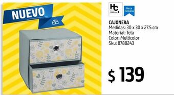 Cajonera 2 cajones tela