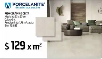 Sodimac Homecenter Piso 33x33 celta gris 1.76 oferta