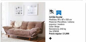 Sodimac Homecenter Futón pillow tela café oferta