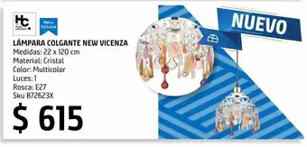 Sodimac Homecenter Lámpara colgante new vicenza 1 luz oferta