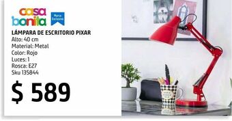 Sodimac Homecenter Lámpara de escritorio pixar rojo e27 40w oferta