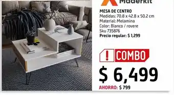 Sodimac Homecenter Mesa de centro con patas metálicas oferta