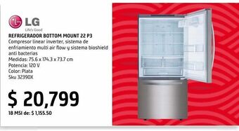 Sodimac Homecenter Refrigerador bottom mount acero inoxidableidable 22 pies oferta