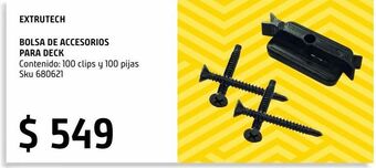 Sodimac Homecenter Bolsa de accesorios para deck 100 clips y 100 pijas oferta