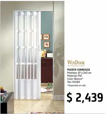 Sodimac Homecenter Puerta pvc blanco 87 x 240 cm oferta