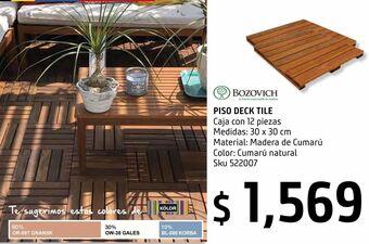 Sodimac Homecenter Piso deck tile madera de cumarú 30x30 oferta