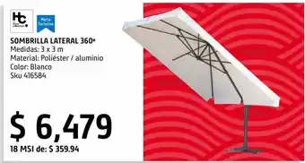 Sodimac Homecenter Sombrilla lateral natural 3 x 3 cm 360º oferta