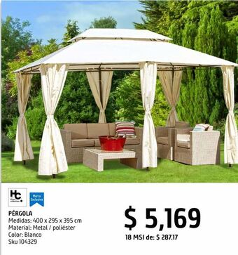 Sodimac Homecenter Pérgola rectangular metal 3 x 4 m oferta