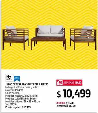 Sodimac Homecenter Juego de terraza saint pete 4 pzas. oferta