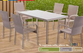 Sodimac Homecenter Juego comedor 7 piezas pipa ratán oferta